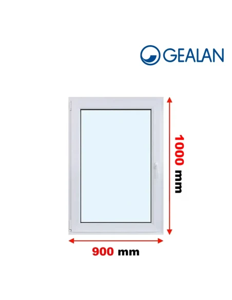 Kunststofffenster PVC Fenster 90x100 cm DREH/KIPP Gealan Linear