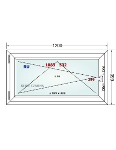 Kunststofffenster PVC Fenster 120x65 cm DREH/KIPP Gealan Linear 2