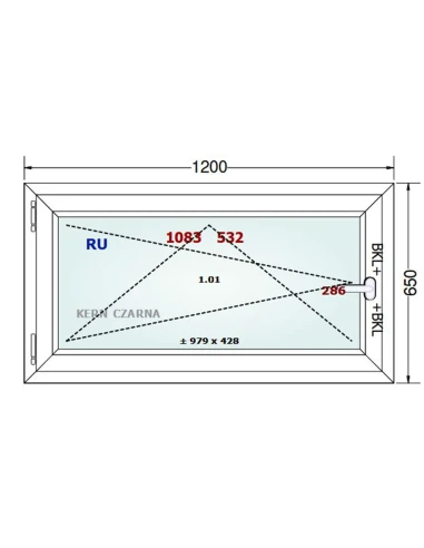 Kunststofffenster PVC Fenster 120x65 cm DREH/KIPP Gealan Linear