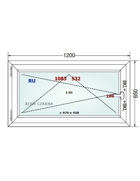 Kunststofffenster PVC Fenster 120x65 cm DREH/KIPP Gealan Linear
