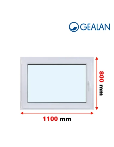 Kunststofffenster PVC Fenster 110x80 cm DREH/KIPP Gealan Linear