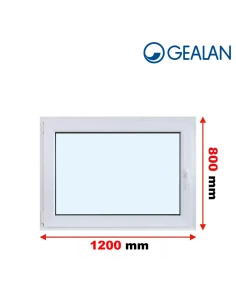 Kunststofffenster PVC Fenster 120x80 cm DREH/KIPP Gealan Linear