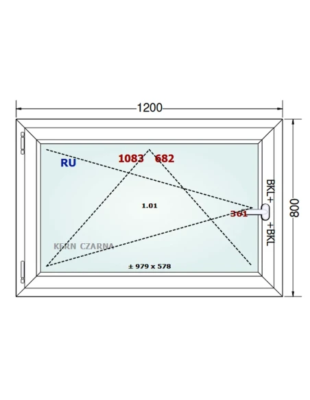 Kunststofffenster PVC Fenster 120x80 cm DREH/KIPP Gealan Linear