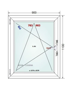 Kunststofffenster PVC Fenster 90x110 cm DREH/KIPP Gealan Linear 2