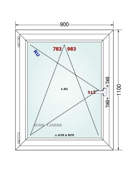 Kunststofffenster PVC Fenster 90x110 cm DREH/KIPP Gealan Linear
