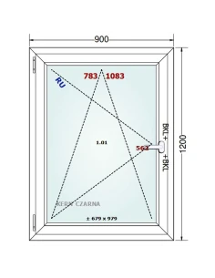 Kunststofffenster PVC Fenster 90x120 cm DREH/KIPP Gealan Linear 2