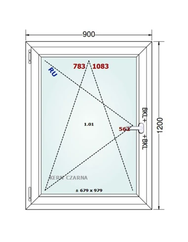 Kunststofffenster PVC Fenster 90x120 cm DREH/KIPP Gealan Linear