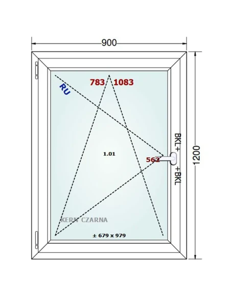 Kunststofffenster PVC Fenster 90x120 cm DREH/KIPP Gealan Linear