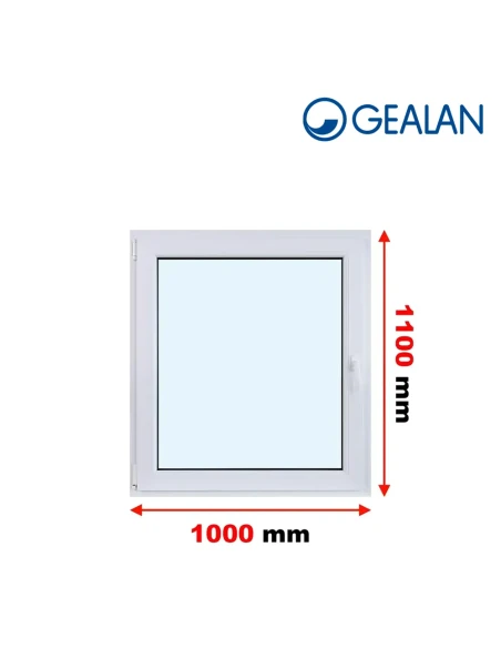 Kunststofffenster PVC Fenster 100x110 cm DREH/KIPP Gealan Linear