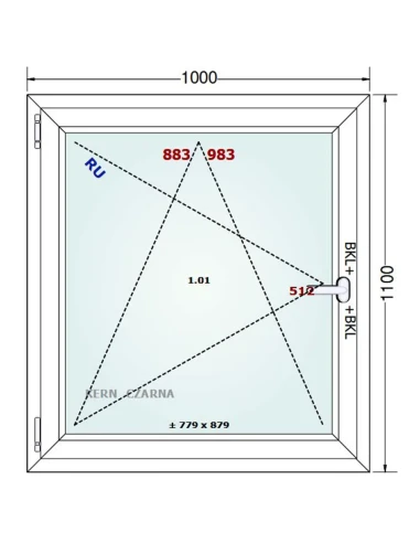 Kunststofffenster PVC Fenster 100x110 cm DREH/KIPP Gealan Linear