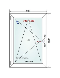 Kunststofffenster PVC Fenster 90x130 cm DREH/KIPP Gealan Linear 2