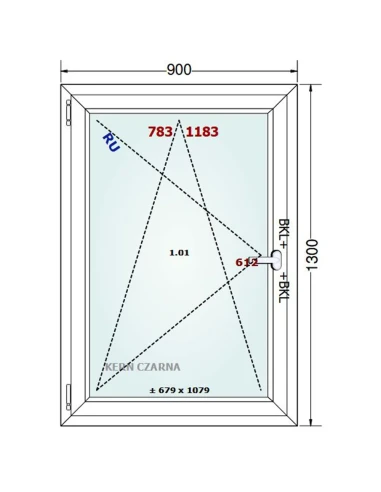 Kunststofffenster PVC Fenster 90x130 cm DREH/KIPP Gealan Linear