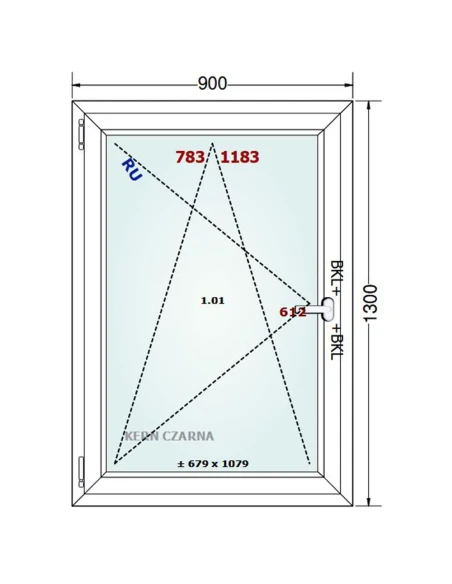 Kunststofffenster PVC Fenster 90x130 cm DREH/KIPP Gealan Linear