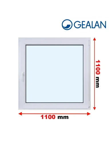 Kunststofffenster PVC Fenster 110x110 cm DREH/KIPP Gealan Linear