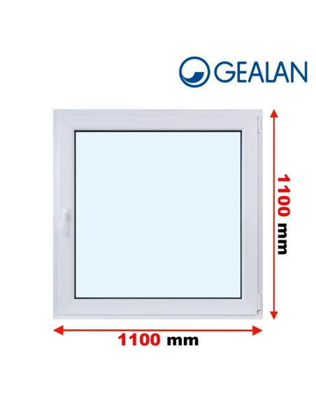 Kunststofffenster PVC Fenster 110x110 cm DREH/KIPP Gealan Linear