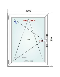 Kunststofffenster PVC Fenster 100x130 cm DREH/KIPP Gealan Linear 2
