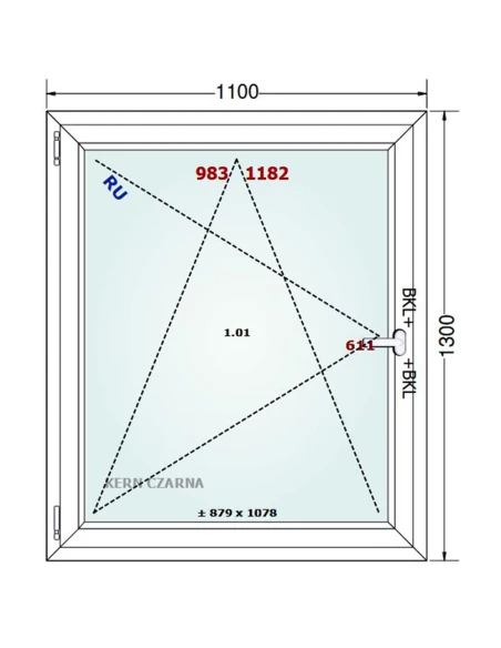 Kunststofffenster PVC Fenster 110x130 cm DREH/KIPP Gealan Linear