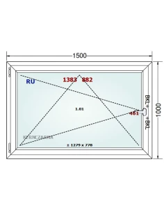 Kunststofffenster PVC Fenster 150x100 cm DREH/KIPP Gealan Linear 2