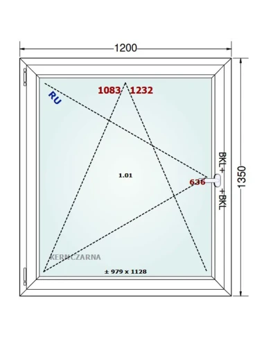 Kunststofffenster PVC Fenster 120x135 cm DREH/KIPP Gealan Linear