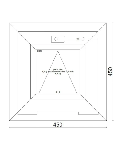 Kunststofffenster PVC Fenster 45x45 cm KIPP Veka Softline 82 MD