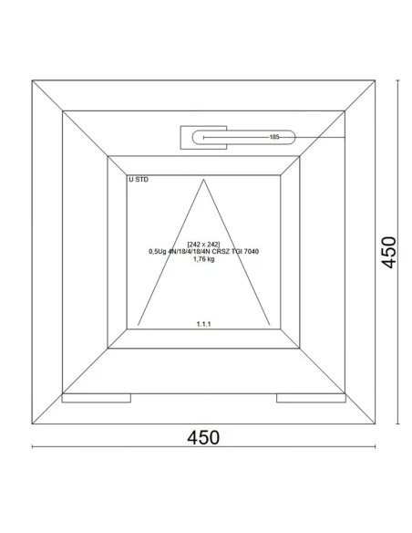 Kunststofffenster PVC Fenster 45x45 cm KIPP Veka Softline 82 MD