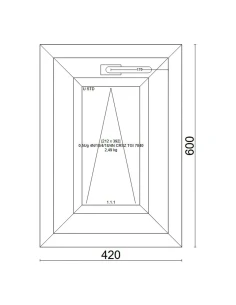 Kunststofffenster PVC Fenster 42x60 cm KIPP Veka Softline 82 MD 2