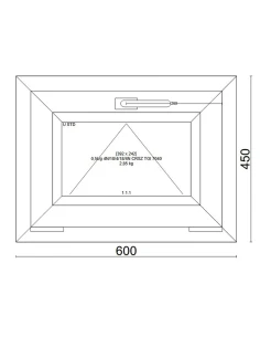 Kunststofffenster PVC Fenster 60x45 cm KIPP Veka Softline 82 MD 2