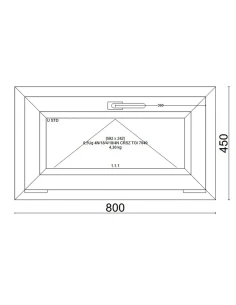 Kunststofffenster PVC Fenster 80x45 cm KIPP Veka Softline 82 MD 2
