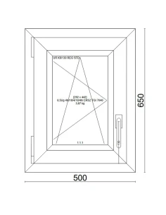 Kunststofffenster PVC Fenster 50x65 cm DREH/KIPP Veka Softline 82 MD 2