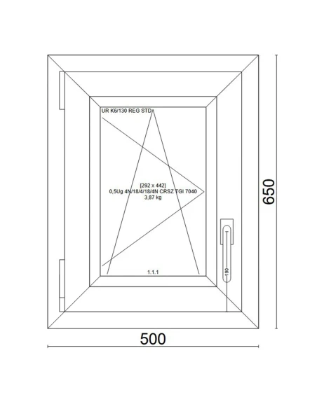 Kunststofffenster PVC Fenster 50x65 cm DREH/KIPP Veka Softline 82 MD