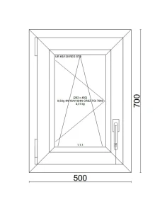 Kunststofffenster PVC Fenster 50x70 cm DREH/KIPP Veka Softline 82 MD 2