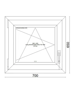Kunststofffenster PVC Fenster 70x65 cm DREH/KIPP Veka Softline 82 MD 2