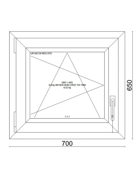Kunststofffenster PVC Fenster 70x65 cm DREH/KIPP Veka Softline 82 MD