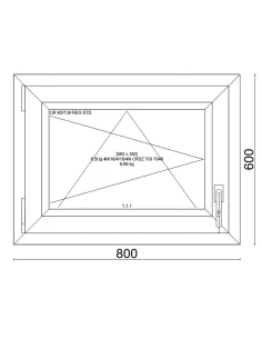 Kunststofffenster PVC Fenster 80x60 cm DREH/KIPP Veka Softline 82 MD 2