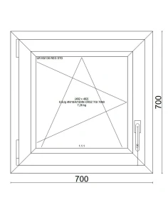Kunststofffenster PVC Fenster 70x70 cm DREH/KIPP Veka Softline 82 MD 2