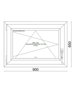 Kunststofffenster PVC Fenster 90x65 cm DREH/KIPP Veka Softline 82 MD 2