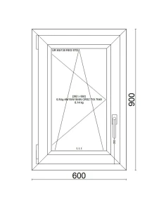 Kunststofffenster PVC Fenster 60x90 cm DREH/KIPP Veka Softline 82 MD 2