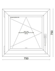 Kunststofffenster PVC Fenster 75x75 cm DREH/KIPP Veka Softline 82 MD 2