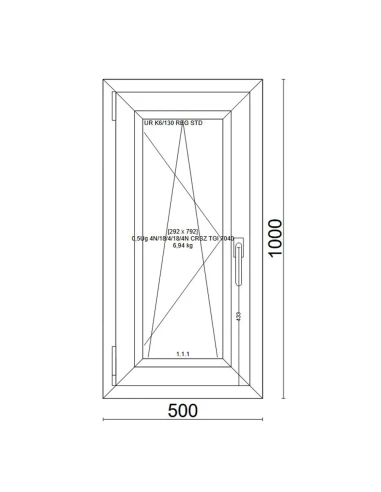 Kunststofffenster PVC Fenster 50x100 cm DREH/KIPP Veka Softline 82 MD