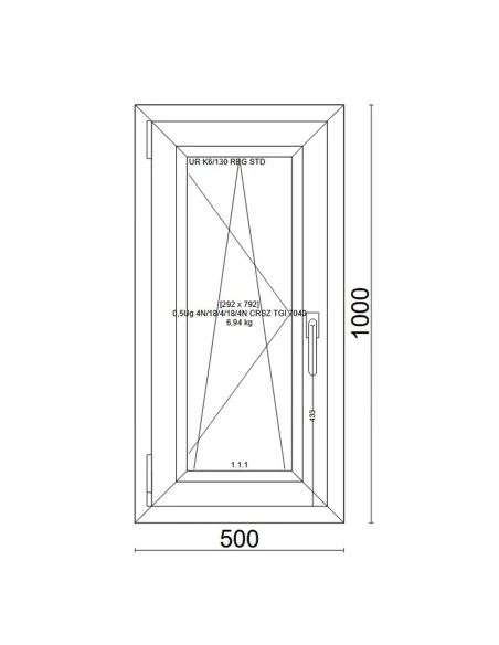 Kunststofffenster PVC Fenster 50x100 cm DREH/KIPP Veka Softline 82 MD