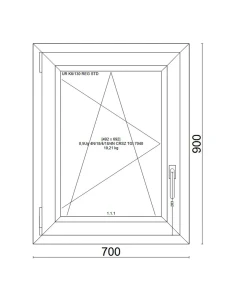 Kunststofffenster PVC Fenster 70x90 cm DREH/KIPP Veka Softline 82 MD 2