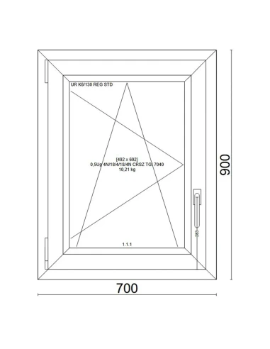 Kunststofffenster PVC Fenster 70x90 cm DREH/KIPP Veka Softline 82 MD
