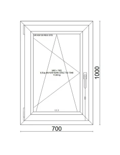 Kunststofffenster PVC Fenster 70x100 cm DREH/KIPP Veka Softline 82 MD 2
