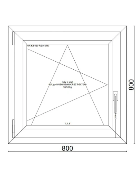 Kunststofffenster PVC Fenster 80x80 cm DREH/KIPP Veka Softline 82 MD