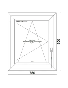Kunststofffenster PVC Fenster 75x90 cm DREH/KIPP Veka Softline 82 MD 2