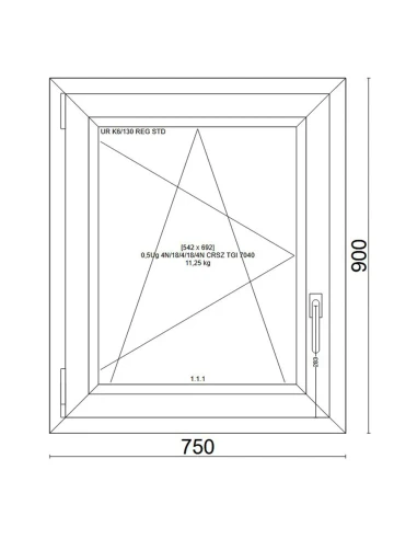 Kunststofffenster PVC Fenster 75x90 cm DREH/KIPP Veka Softline 82 MD