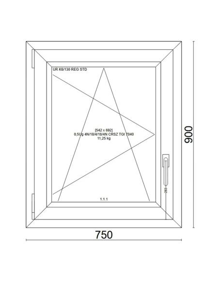 Kunststofffenster PVC Fenster 75x90 cm DREH/KIPP Veka Softline 82 MD