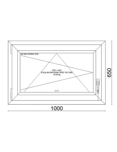 Kunststofffenster PVC Fenster 100x65 cm DREH/KIPP Veka Softline 82 MD 2