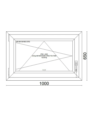 Kunststofffenster PVC Fenster 100x65 cm DREH/KIPP Veka Softline 82 MD