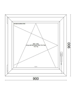 Kunststofffenster PVC Fenster 90x90 cm DREH/KIPP Veka Softline 82 MD 2